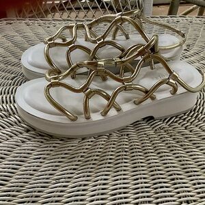 AEROSOLES Gold Strappy Sandals